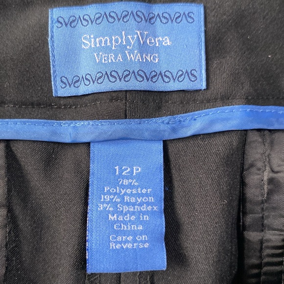 6/$20 VERA Vera Wang Black High-Rise Slim Straight Pants EUC 12P - Picture 9 of 13